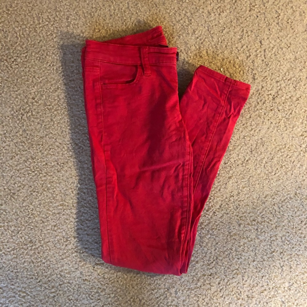 American Eagle Red jeggings
